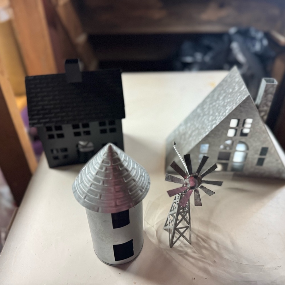 Hearth & Hand Metal Silver Holiday Village A Frame Piece- or Black House - Picture 3 of 3